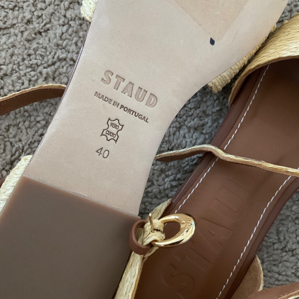 STAUD Catharine raffia and leather sandals - Picture 7 of 7